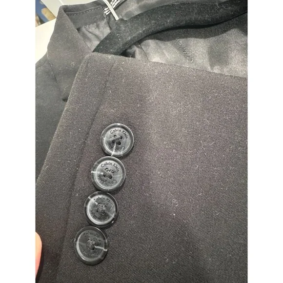 Calvin Klein Boys Black Blazer Jacket Size 12Polyester/Rayon Blend - Picture 5 of 10